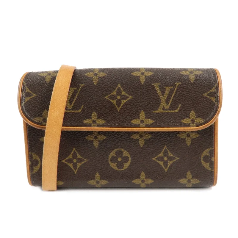 Louis Vuitton tote bags with a printed LV logo on the front for brand visibilityLouis Vuitton Monogram Pochette Florentine Waist Bag BeltXS M51855