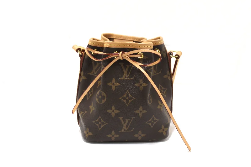 Ladies Louis Vuitton Capucines bags with gold - toned hardwareAuthentic Louis Vuitton Classic Monogram Nano Noe Messenger Bag