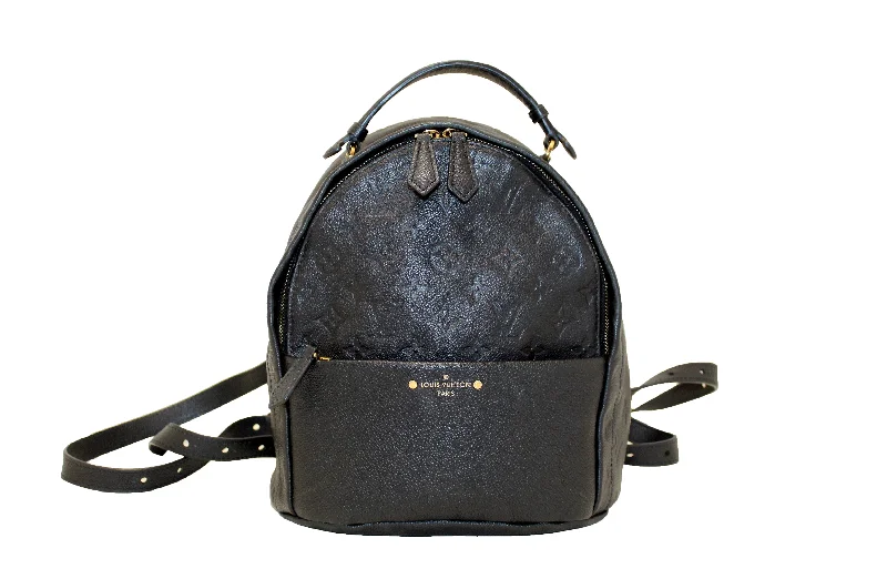 Louis Vuitton handbags with a beaded trim for a touch of glamourAuthentic Louis Vuitton Black Empreinte Monogram Leather Sorbonne Backpack