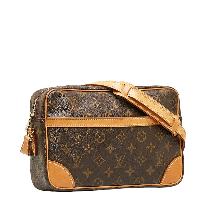 Louis Vuitton Alma bags with a leather - wrapped handle for a luxurious feelLouis Vuitton Monogram Trocadero 27 Slipper Shoulder Bag M51274 Brown PVC Leather  Louis Vuitton