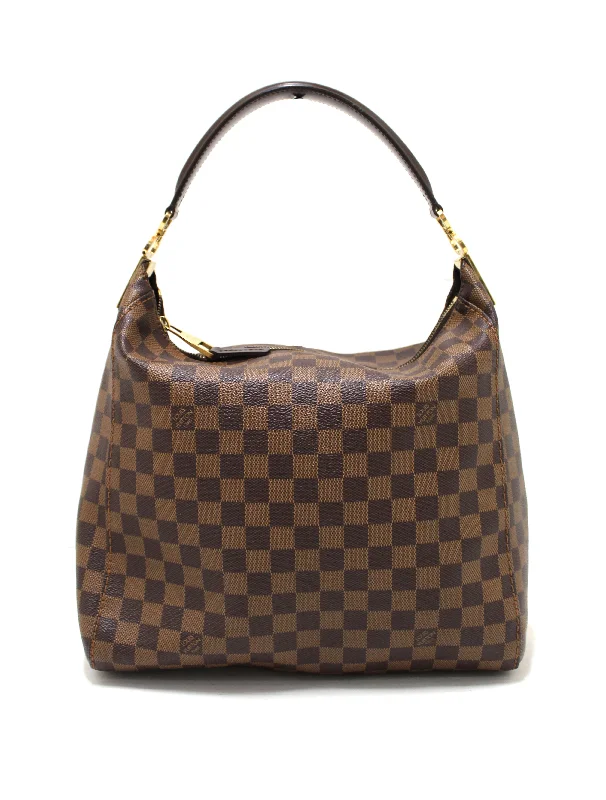 Louis Vuitton bags with a zippered interior pocket for better organizationAuthentic Louis Vuitton Damier Ebene Portebello PM Shoulder Bag