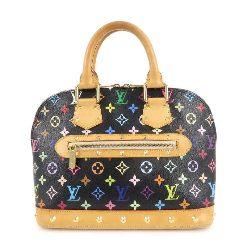 Louis Vuitton backpacks with a padded back panel for comfort during long - wearLouis Vuitton Monogram Multicolor Alma Hand Bag Noir M92646