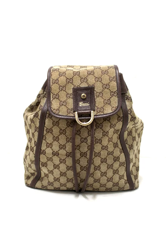 Louis Vuitton crossbody bags with adjustable shoulder straps for comfortAuthentic Gucci Brown GG Fabric Abbey Backpack