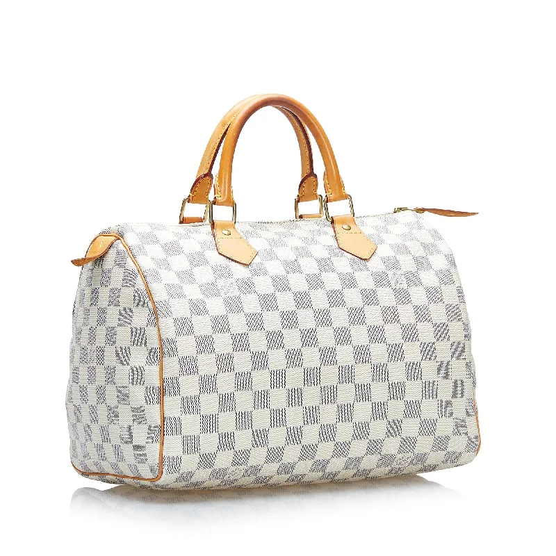 Louis Vuitton backpacks with a sleek, minimalist design for styleLouis Vuitton Damier Azur Speedy 30 36530)