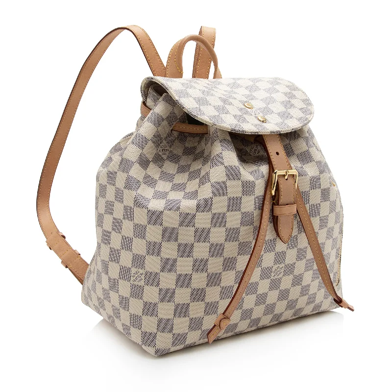 Louis Vuitton tote bags with a water - resistant coating for outdoor useLouis Vuitton Damier Azur Sperone Backpack (22674)