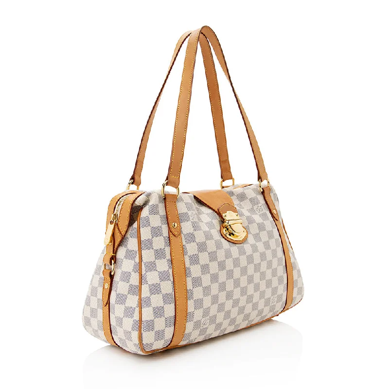 Louis Vuitton handbags with a metal - framed clasp for durabilityLouis Vuitton Damier Azur Stresa PM Shoulder Bag (21466)