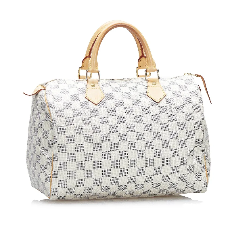 Louis Vuitton bags with a detachable mirror inside for on - the - go touch - upsLouis Vuitton Damier Azur Speedy 30 (Z6sOlM)