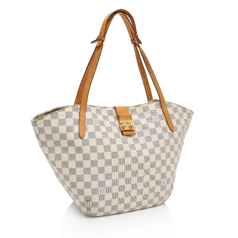 Louis Vuitton backpacks with a padded back panel for comfort during long - wearLouis Vuitton Damier Azur Salina PM Tote (CRxd1G)