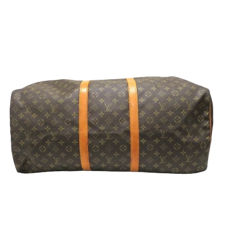 Louis Vuitton bags with a detachable mirror inside for on - the - go touch - upsLouis Vuitton Brown Canvas Keepall 60 travel bag