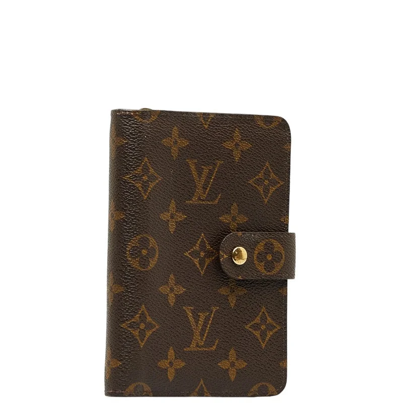 Louis Vuitton bags with a magnetic snap closure for easy accessLouis Vuitton Monogram Port Papier Jeep Double Folded Wallet M61207 Brown PVC Leather  Louis Vuitton