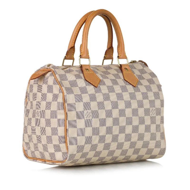 Louis Vuitton Twist bags with the iconic LV - turnlock closureLouis Vuitton Damier Azur Speedy 25 36521)