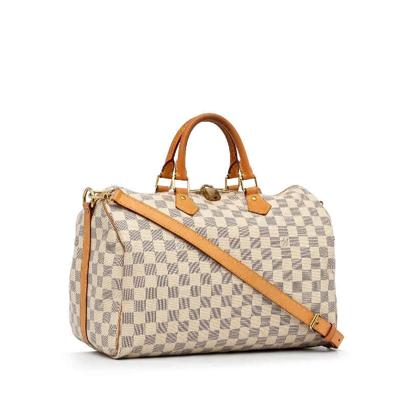 Ladies Louis Vuitton shoulder bags with a wide - width strap for comfortLouis Vuitton Damier Azur Speedy Bandouliere 35 (iCQbEU)