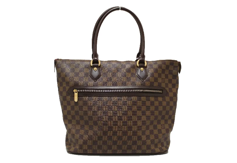 Louis Vuitton handbags with a beaded trim for a touch of glamourAuthentic Louis Vuitton Damier Ebene Saleya GM Shoulder Bag