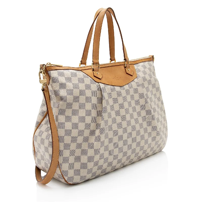 Louis Vuitton Alma bags with a leather - wrapped handle for a luxurious feelLouis Vuitton Damier Azur Siracusa GM Tote (qEEEdA)