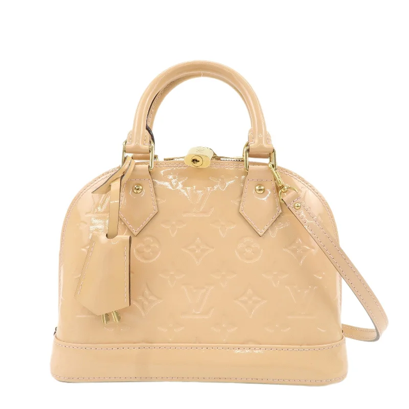 Medium - sized Louis Vuitton tote bags for work and shoppingLouis Vuitton Monogram Vernis Alma BB Rose Angelique M90064