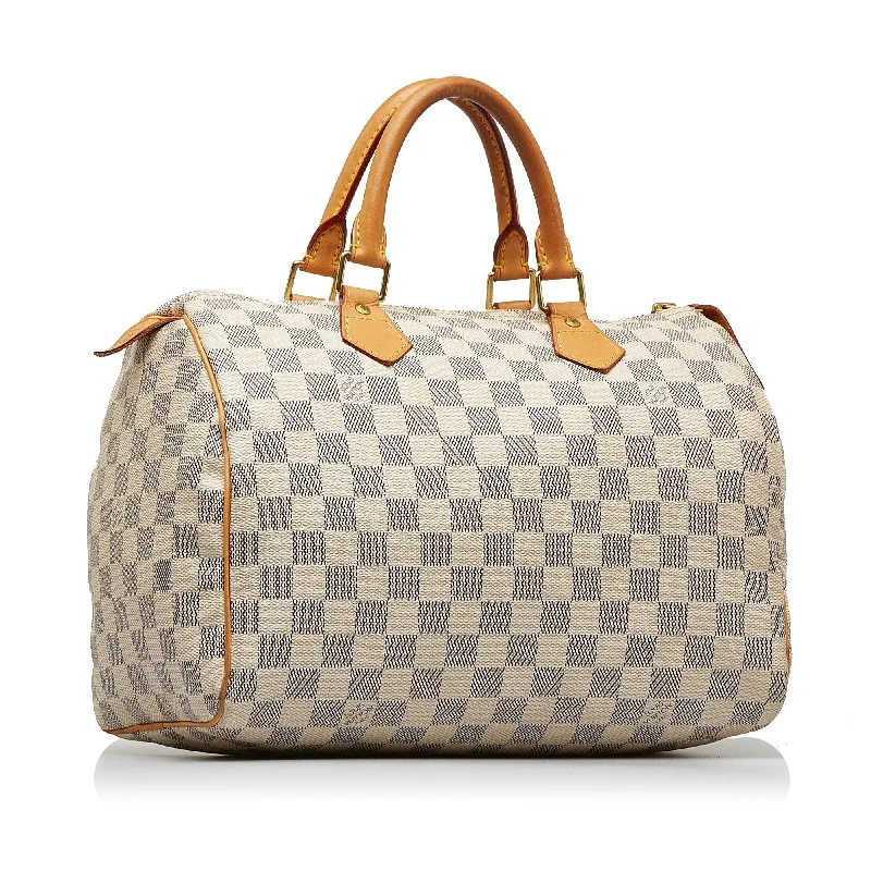 Louis Vuitton bags with a detachable mirror inside for on - the - go touch - upsLouis Vuitton Damier Azur Speedy 30 (vR3YU9)