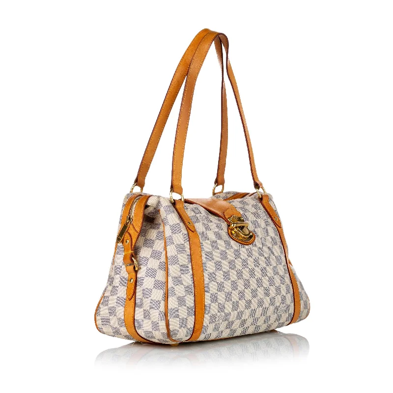 Louis Vuitton tote bags with a printed LV logo on the front for brand visibilityLouis Vuitton Damier Azur Stresa PM (28520)