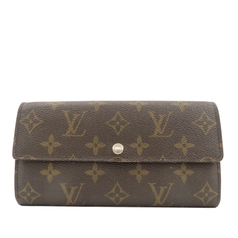 Louis Vuitton handbags with a metal - framed clasp for durabilityLouis Vuitton Monogram Portefeuille Sarah Long Wallet M61734