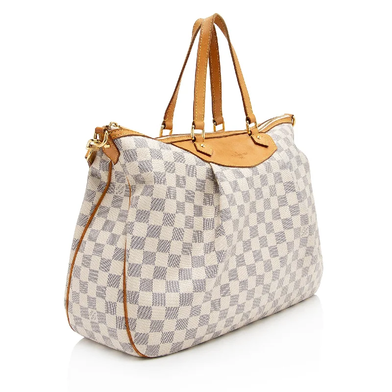 Louis Vuitton backpacks with a hidden back pocket for securityLouis Vuitton Damier Azur Siracusa GM Tote (M8mZsA)