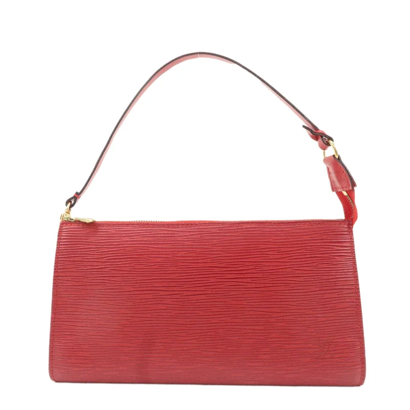 Louis Vuitton bags with a zip - around closure for enhanced securityLouis Vuitton Epi Pochette Accessoire Hand Bag Red M40776