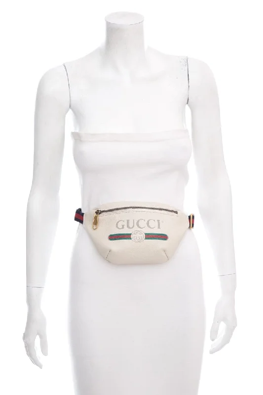 Gucci handbags for women with a beaded trimGucci Vintage Logo Ivory Leather Belt Bag