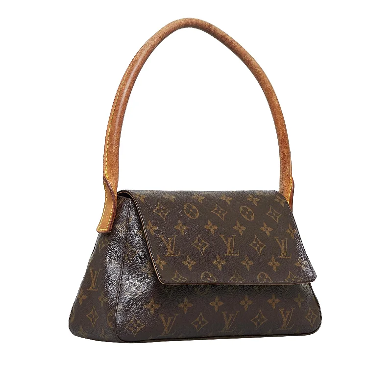 Louis Vuitton bags with a chain - link trim and a leather body for a modern edgeLouis Vuitton Monogram Looping Mini