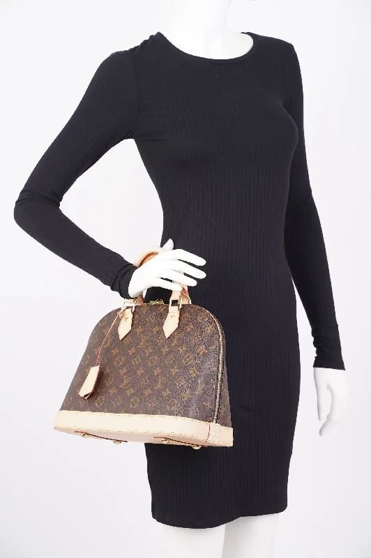 Ladies Louis Vuitton shoulder bags with a single - handle silhouetteLouis Vuitton Alma Bag Monogram Canvas PM