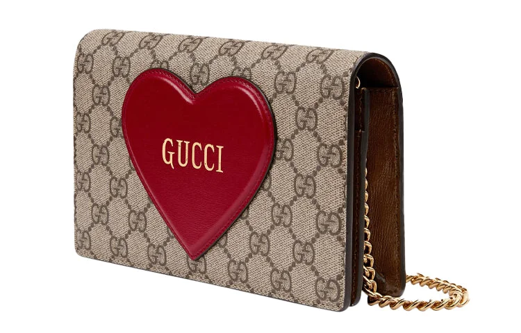 Gucci crossbody bags for women with adjustable leather straps(WMNS) GUCCI Logo 3D Love Canvas Chain Shoulder Messenger Bag / Red Valentine's Day limited 648948-20QAS-8570