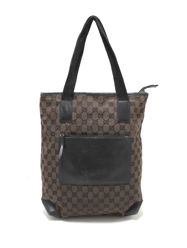 Louis Vuitton crossbody bags with a printed floral pattern for femininityAuthentic Gucci Brown GG Fabric Canvas Tote Bag