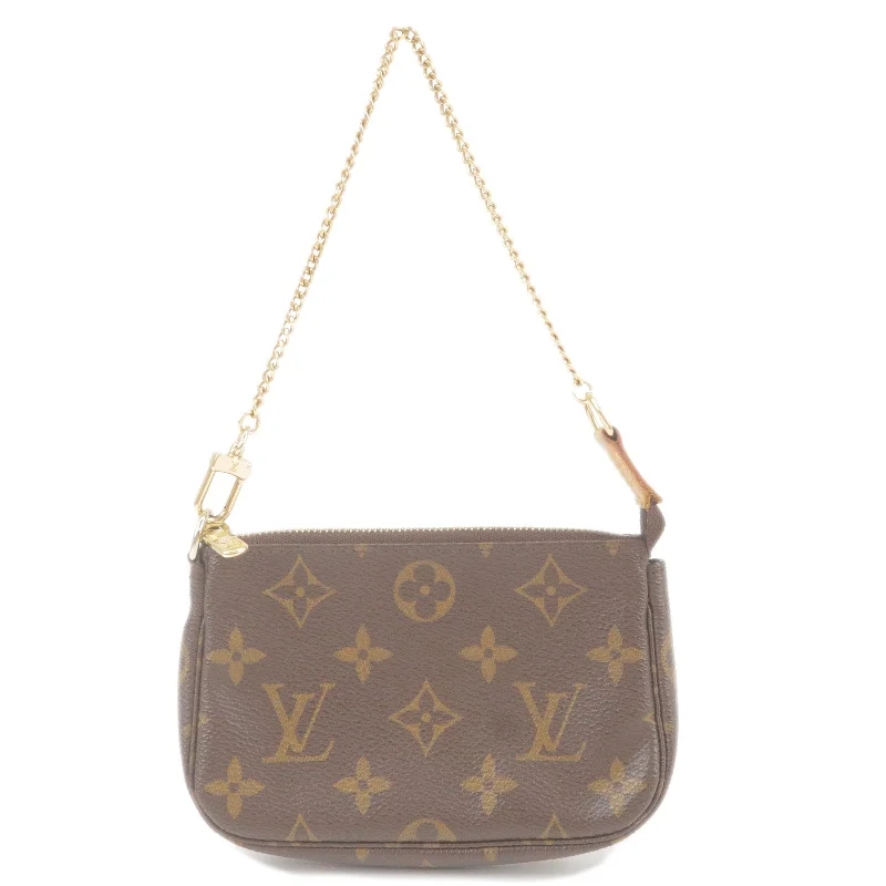 Ladies Louis Vuitton shoulder bags with a wide - width strap for comfortLouis Vuitton Monogram Mini Pochette Accessoires M58009