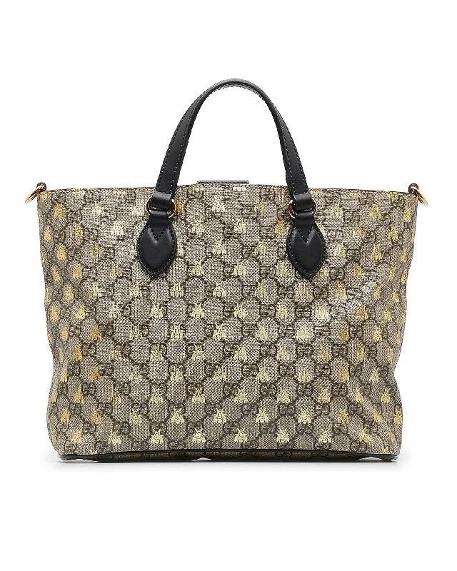 Ladies Gucci shoulder bags with a wide - width strapGUCCI BESTIARY GG SUPREME TOTE BAG