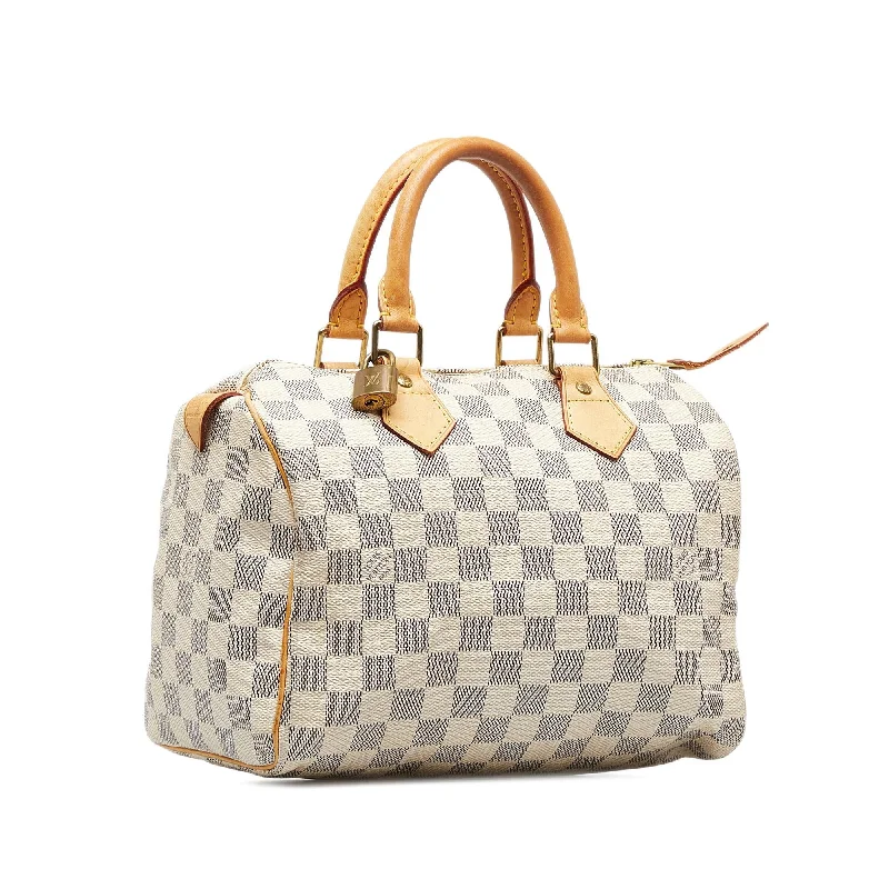 Louis Vuitton bags with a detachable mirror inside for on - the - go touch - upsLouis Vuitton Damier Azur Speedy 25 (EFzkbD)