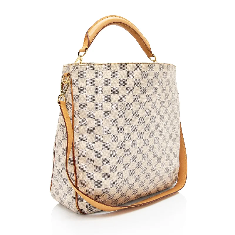 Ladies Louis Vuitton Capucines bags with a detachable shoulder strapLouis Vuitton Damier Azur Soffi Shoulder Bag (ZFQn4a)