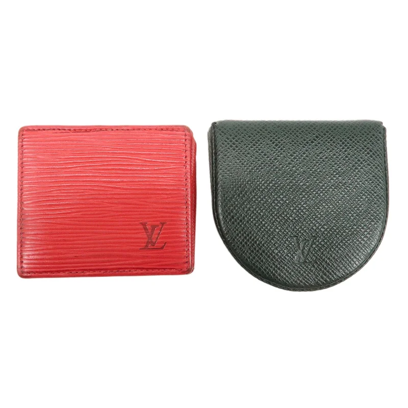 Medium - sized Louis Vuitton tote bags for work and shoppingSet of 2 Louis Vuitton Epi Taiga Coin Case M63697 M30374