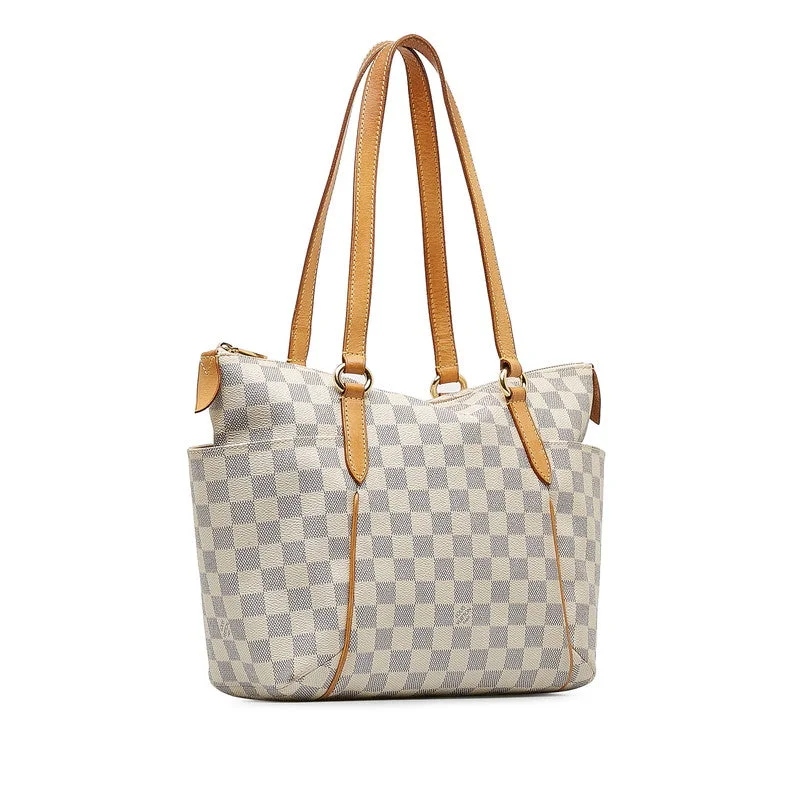 Louis Vuitton Neverfull bags with large capacity for everyday essentialsLouis Vuitton Damière Azur Toilet N51261 White PVC Leather  Louis Vuitton