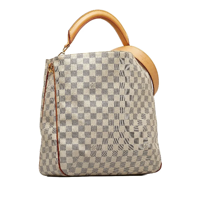 Louis Vuitton bags with a detachable mobile phone holder for convenienceLouis Vuitton Damier Azur Soffi (We6NWP)