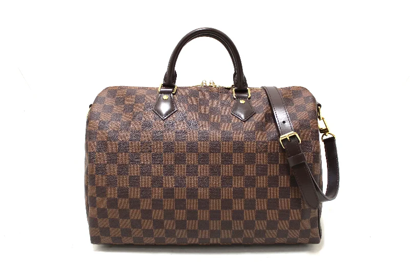 Louis Vuitton Twist bags with a snakeskin - effect panel for a bold lookAuthentic Louis Vuitton Damier Ebene Speedy 35 Bandouliere Bag