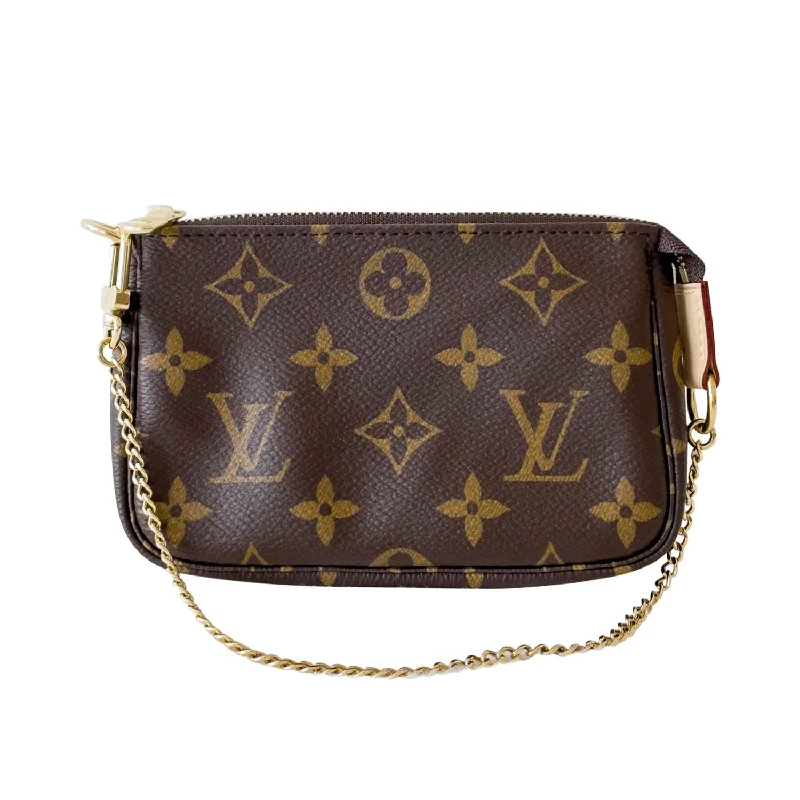 Louis Vuitton tote bags with a printed LV logo on the front for brand visibilityLouis Vuitton Monogram Mini Pochette Accessoires