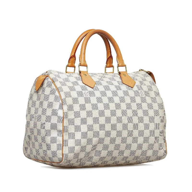 Louis Vuitton bags with a detachable mirror inside for on - the - go touch - upsLouis Vuitton Damier Azur Speedy 30 (1XgZWR)