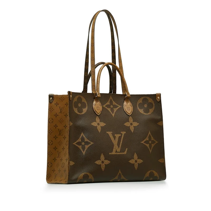 Louis Vuitton Petite Malle bags with a hard - shell structure for uniquenessLouis Vuitton Monogram Giant Reverse Onzagor GM Handbag Shoulder Bag 2WAY M45320 Brown PVC Leather  Louis Vuitton