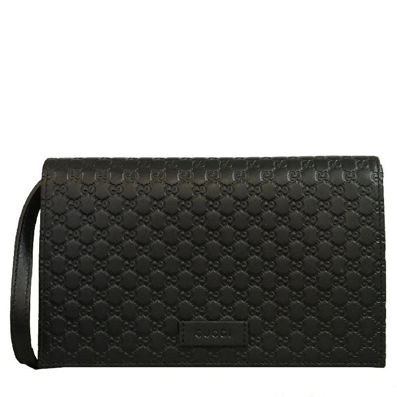 Gucci handbags for women with a beaded trimGucci Microguccissma Black Wallet Crossbody Handbag 466507