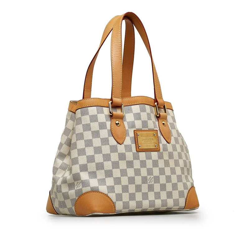 Louis Vuitton crossbody bags with a woven leather strap for textureLouis Vuitton Damière Azur Hamsteed PM Handbag N51207 White PVC Leather  Louis Vuitton