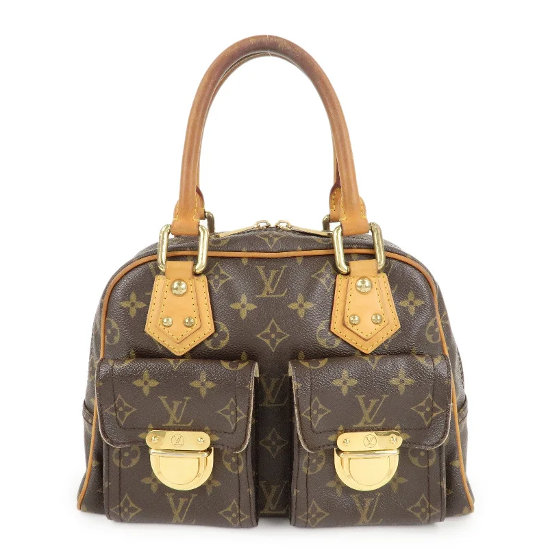 Louis Vuitton backpacks with a sleek, minimalist design for styleLouis Vuitton Monogram Manhattan PM Hand Bag Brown M40026