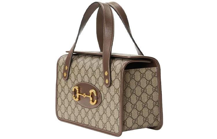 Ladies Gucci shoulder bags with a magnetic - closure flap(WMNS) GUCCI Small-Sized Handbag Brown 627323-92TCG-8563