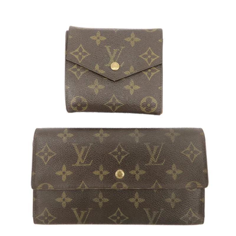 Louis Vuitton Capucines bags with smooth calfskin leather for luxuryLouis Vuitton Set of 2 Monogram Portefeuille Wallet M61217 M61660