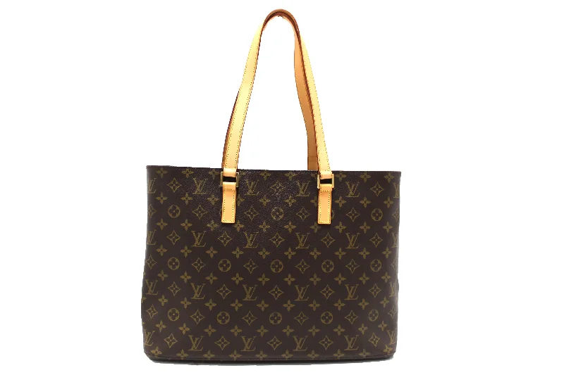 Louis Vuitton crossbody bags with a woven leather strap for textureAuthentic Louis Vuitton Classic Monogram Luco Tote Bag