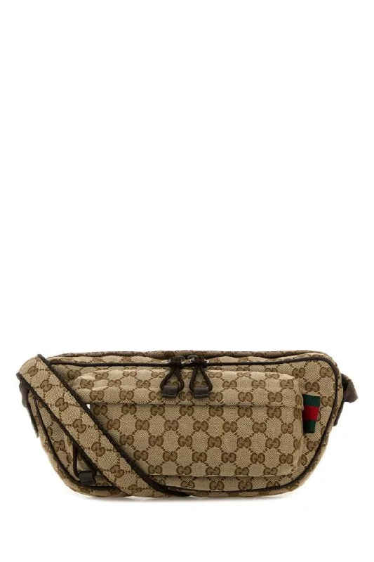 Women Gucci bags with a chain - link trim and a leather bodyGucci Men Original Gg Fabric Crossbody Bag