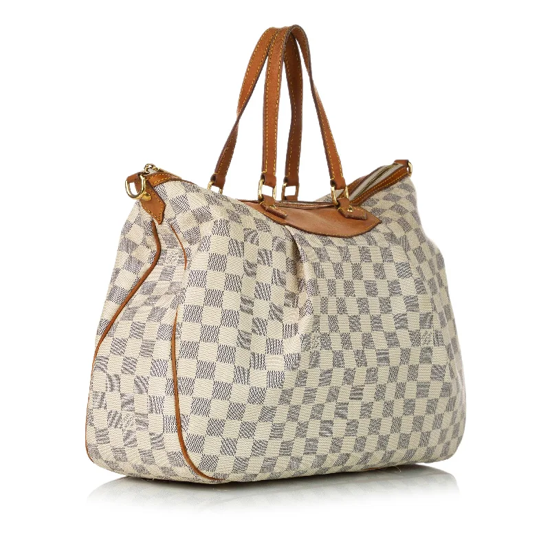 Ladies Louis Vuitton handbags with a detachable coin purse insideLouis Vuitton Damier Azur Siracusa GM (30233)