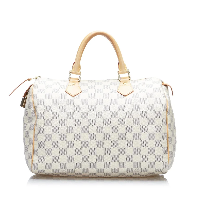 Louis Vuitton crossbody bags in a bold red color for a statementLouis Vuitton Damier Azur Speedy 30 (WSpvsl)