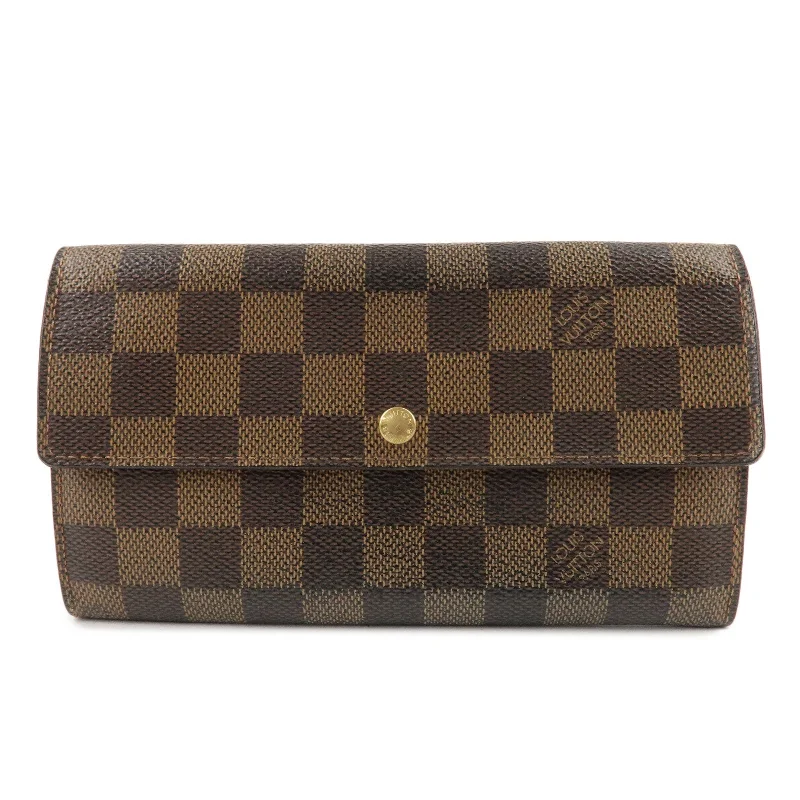 Louis Vuitton bags with a front - zip pocket for small items like keysLouis Vuitton Damier Porte Monnaie Cult Credit Long Wallet N61724